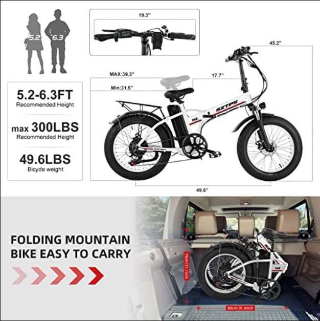 Electric Bike for Adults,750W Folding Electric Bike with 48V 13Ah Removable Battery