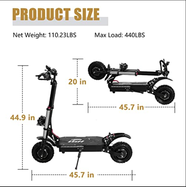 5600W 35Ah Dual Motor Electric Scooter Adults with Seat