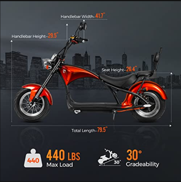 eAhora DOT Approved M1 2 Seat Electric Motorcycle for Adults