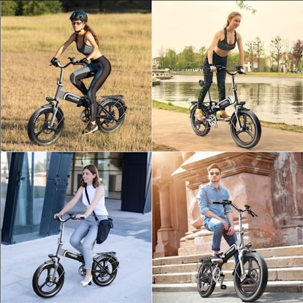 Electric Bike for Adults, 20" x2.4" Fat Tire Foldable Ebike 48V 500W Motor