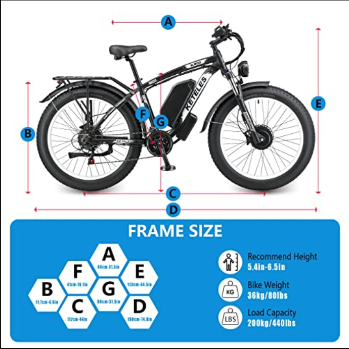 COLOCYC KETELES Electric Bike for Adults 2000W Dual Motor 48V/23Ah