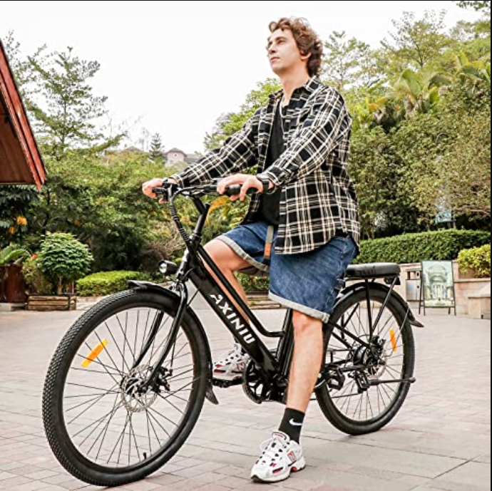 Axiniu Electric City Bike for Adults | 26'' Electric Commuter E-Bike