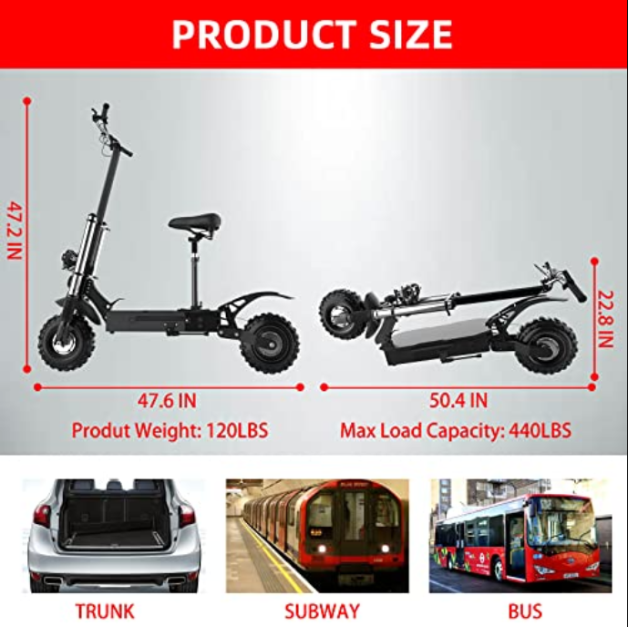 AJOOSOS X60 Electric Scooter, 60V 6000W Dual Motor