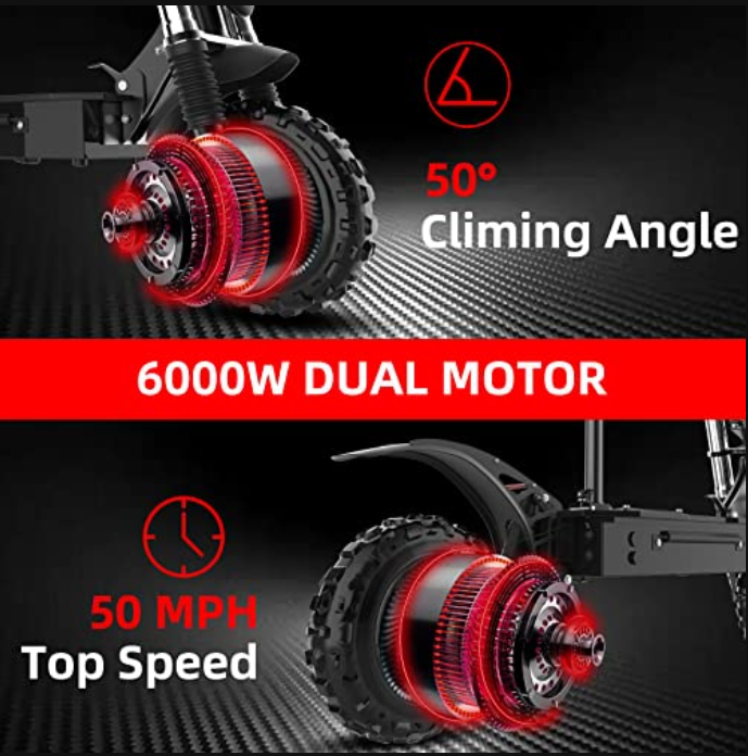 AJOOSOS X60 Electric Scooter, 60V 6000W Dual Motor