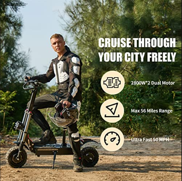 5600W 35Ah Dual Motor Electric Scooter Adults with Seat