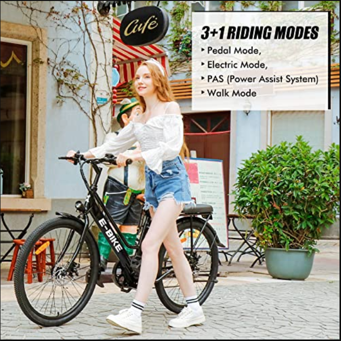 Axiniu Electric City Bike for Adults | 26'' Electric Commuter E-Bike