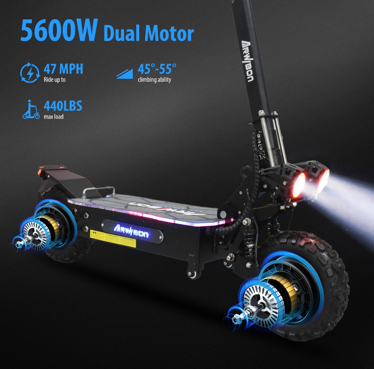 Electric Scooter Adults, 5600W Dual Motor, Up to 50 MPH & 38-50 Miles Travel Range